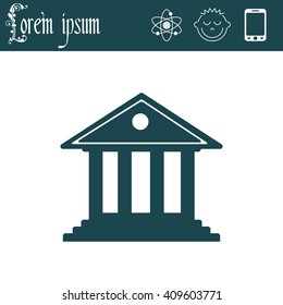 building with columns symbol vector illustration