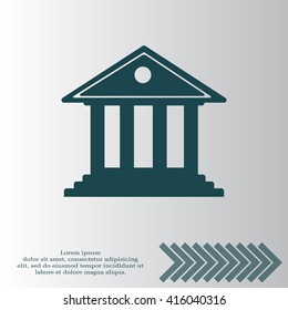 building with columns symbol vector illustration
