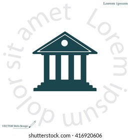 building with columns symbol vector illustration