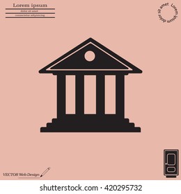 building with columns symbol vector illustration