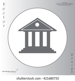 building with columns symbol vector illustration
