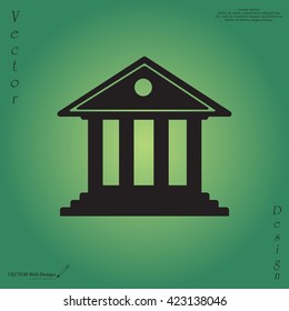 building with columns symbol vector illustration