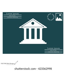 building with columns symbol vector illustration