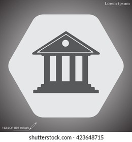 building with columns symbol vector illustration