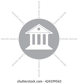 building with columns symbol vector illustration