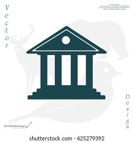 building with columns symbol vector illustration