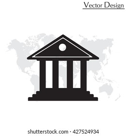 building with columns symbol vector illustration