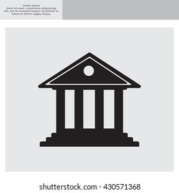 building with columns symbol vector illustration