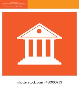 building with columns symbol vector illustration