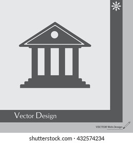 building with columns symbol vector illustration