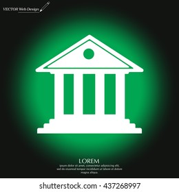 building with columns symbol vector illustration