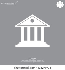 building with columns symbol vector illustration