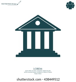 building with columns symbol vector illustration
