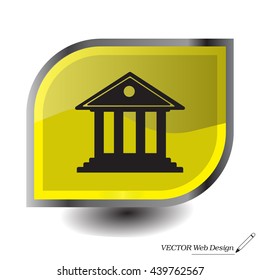 building with columns symbol vector illustration