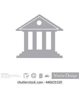 building with columns symbol vector illustration