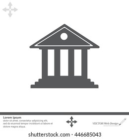 building with columns symbol vector illustration