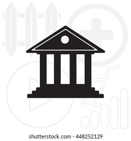 building with columns symbol vector illustration