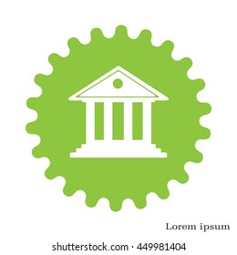 building with columns symbol vector illustration