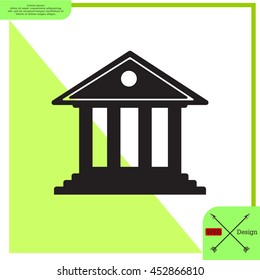 building with columns symbol vector illustration