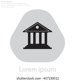 building with columns symbol vector illustration