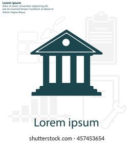 building with columns symbol vector illustration