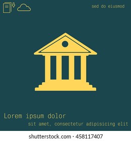 building with columns symbol vector illustration