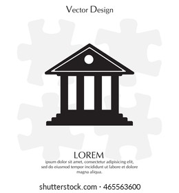 building with columns symbol vector illustration