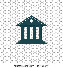building with columns symbol vector illustration
