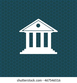 building with columns symbol vector illustration