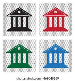 building with columns symbol vector illustration