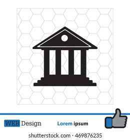 building with columns symbol vector illustration