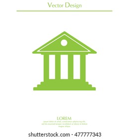 building with columns symbol vector illustration