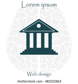 building with columns symbol vector illustration