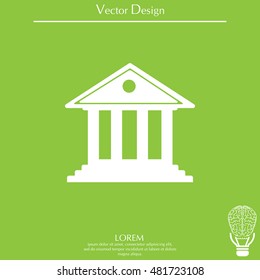 building with columns symbol vector illustration