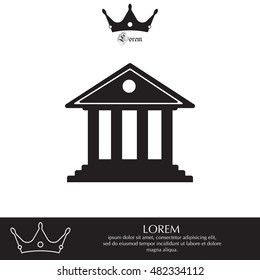 building with columns symbol vector illustration