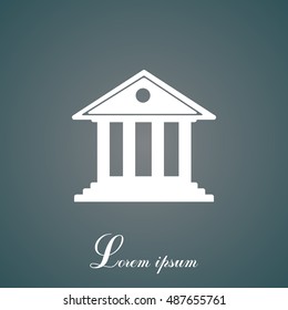 building with columns symbol vector illustration