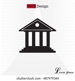 building with columns symbol vector illustration