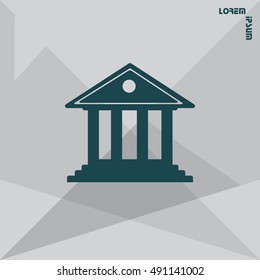 building with columns symbol vector illustration