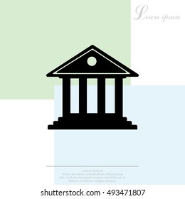 building with columns symbol vector illustration