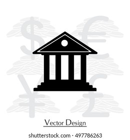building with columns symbol vector illustration
