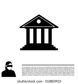 building with columns symbol vector illustration