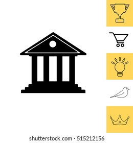 building with columns symbol vector illustration