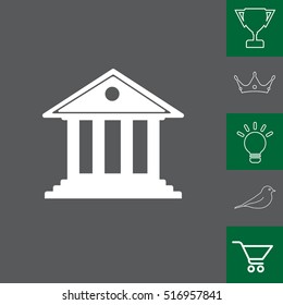 building with columns symbol vector illustration