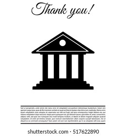 building with columns symbol vector illustration