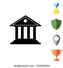 building with columns symbol vector illustration