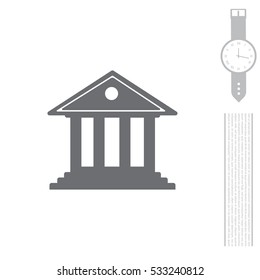 building with columns symbol vector illustration