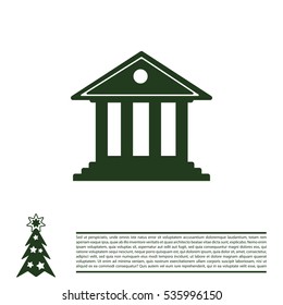 building with columns symbol vector illustration