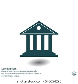 building with columns symbol vector illustration