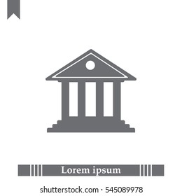 building with columns symbol vector illustration