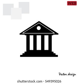 building with columns symbol vector illustration